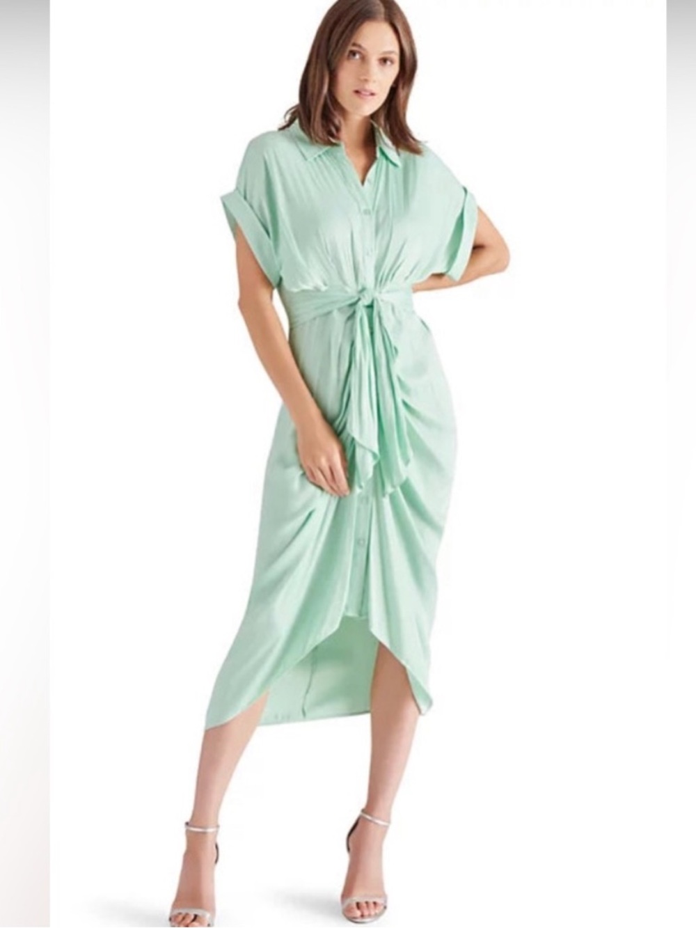 Steve Madden Mint Tie-Front Midi Dress